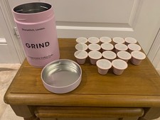 Grind coffee tin and 17 coffee pods