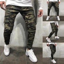 Army Green Mens Jeans Cargo