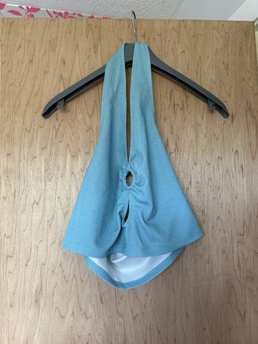 Blue halter neck top - halter,
