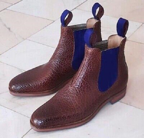 Men textured brown - textured, leather