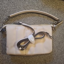 NEXT padded Cream bag With Silver Hardware Comes With Longer Strap