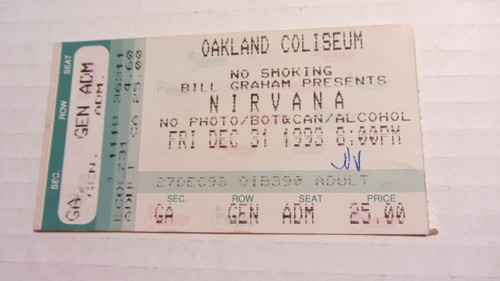 Nirvana ticket stub 1993 - nirvana,