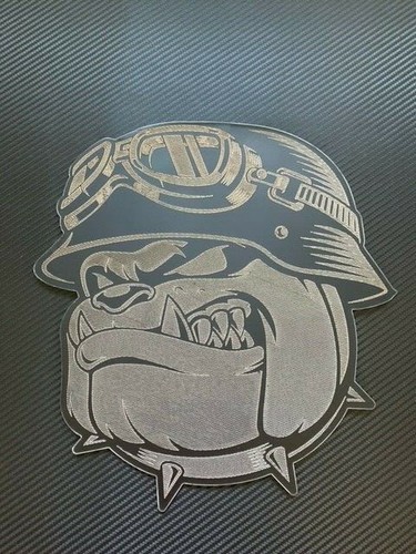 Bulldog biker engrave plasma - bulldog, &
