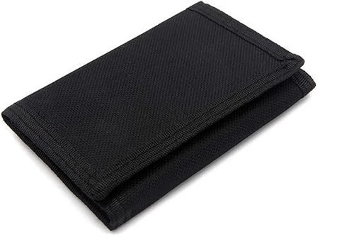 Black wallet nylon trifold - nylon,