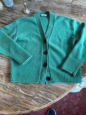 Jigsaw Apple Green Wool Button Cardigan Large