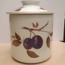Evesham 'M' Royal Worcester Bone China Storage Jar With Lid Fruit Design