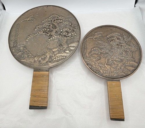 Pair antique japanese bronze - japanese,