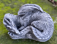 Concrete dragon sculpture Outdoor gothic statue Stone animal ornament Lover gift