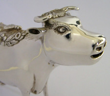 RARE ENGLISH SOLID STERLING SILVER COW CREAMER CREAM JUG 2007 LONDON 130g