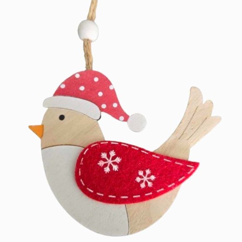 Bird robin hanging wooden - hanging,