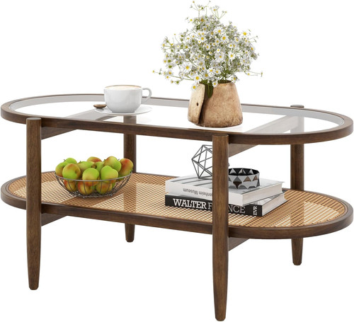 Coffee table glass wooden - coffee,