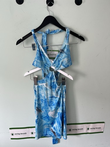 Funky blue cut out - cut,