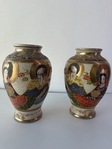 Pair japanese satsuma - japanese, vase