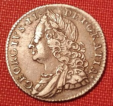 1757 GEORGE II SILVER SIXPENCE