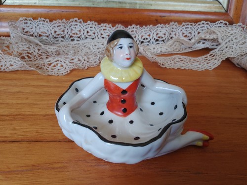 Vintage german porcelain pin - vintage,
