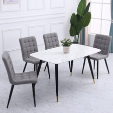 Set of 2 Velvet Dining Chairs