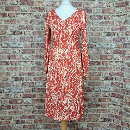 Vintage midi dress red floral - dress,