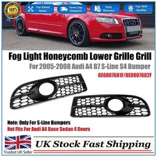 For Audi A4B7 S-Line S4 Bumper -D114KL- Fog Light Honeycomb Lower Grille GrillGZ
