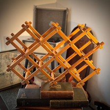 Vintage Wooden Expandable Farmhouse Wine Rack Stand Country Cottage Decor