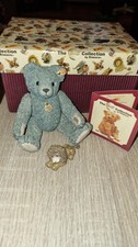 Steiff Collection by Enesco Porcelain 1998 Bear with Pewter Steiff Lion Boxed
