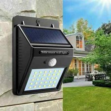 Outdoor LED Solar Powered PIR Motion Sensor Wall Light Garden Security Lamp