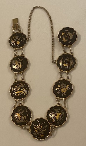 Vtg japanese damascene scenery - damascene,