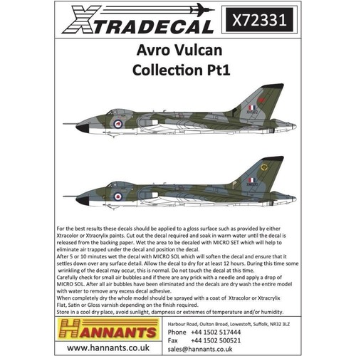 Xtradecal x72331 avro vulcan - x72331,
