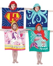 Boys Girls Kids Hooded Poncho
