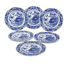 Royal Worcester Blue Broseley, 8 X Dinner Plates