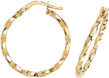 9ct gold twisted rope hoop