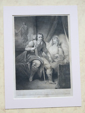 Stow - ca.1797 Engraving After Tresham, Daughter of Cromwell Urging Repentance.