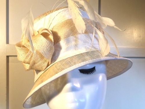 Wedding hat natural sinamay - hat,