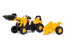 Rolly Kid JCB Tractor with Front Loader & Trailer Outdoor Ride On Toy 2-5 Years