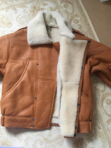 Mens leather sheepskin - leather, flying