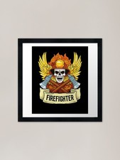 Firefighter Skull Axe Symbol