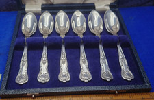 Elkington Co Kings Pattern 1966 Set 6 Grapefruit Spoons Boxed V.G. : 128
