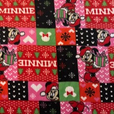 Minnie Mouse Fleece Fabric Christmas 1 1/2 yards Craft Material #93
