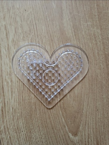 Clear heart perler bead 5mm - heart,