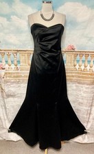 Evening Dress 12 Black Satin COAST Strapless Ballgown Prom Stretch Fishtail Maxi