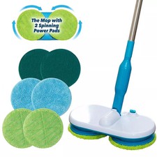Cordless Electric Floating Mop Rechargeable Motorised Spin Mop With 6PCS Pads