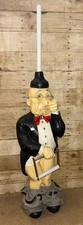 Vintage Original Large Bathroom Novelty Butler Figure Toilet Roll Holder - 42"