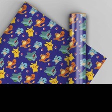 Pokemon Wrapping Paper 6m Total Length 3 rolls of 2m Gift Wrap FSC Approved
