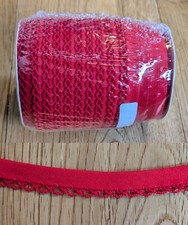 25m roll red 12mm Bias Binding Picot Scallop decorative lace  trim edging