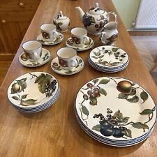 Staffordshire Autumn Fayre 4 place tea dinner service set teapot saucers plates