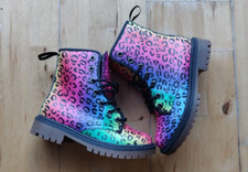 Rainbow Leopard Casual Leather