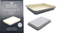 TALA ENAMELWARE ENAMEL BAKING & ROASTING TRAY 33CM x 24CM x 5CM GREY