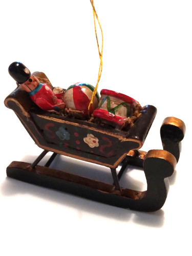 Vintage wooden sleigh - vintage,
