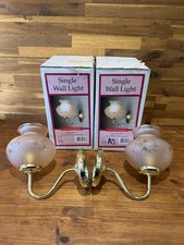 Single Wall Light Brass Finish Includes Glass Shade x2 Boxed Used