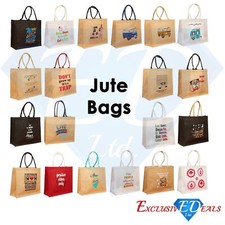 Small Jute Shopping Bag Hessian Eco-Reusable Gift Tote Lunch Handbag