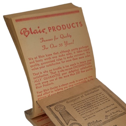 Blair products customer order - blair,